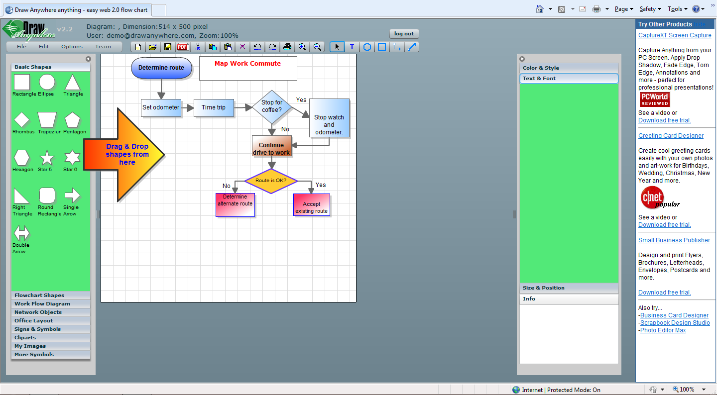 Draw Anywhere - Online diagramming: flowcharts, org charts, network diagrams, etc.